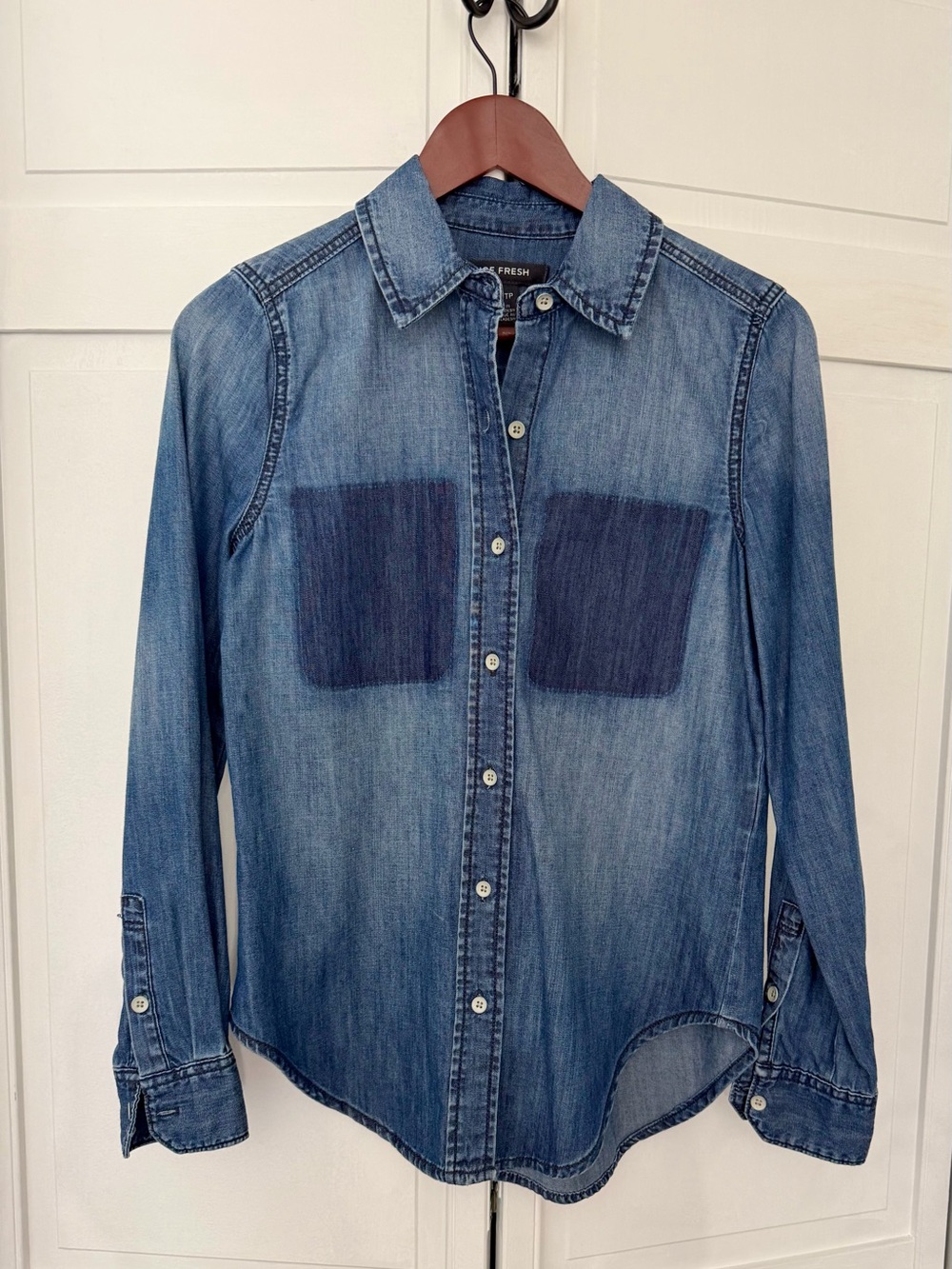 Joe Fresh Two-Tone Blue Denim Shirt